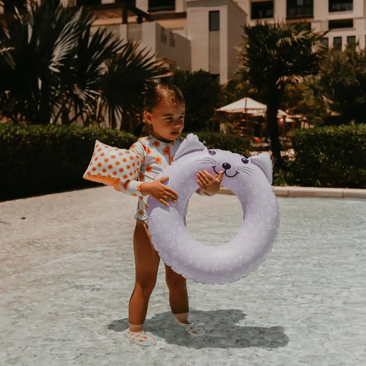 SCHWIMMRING LEOPARD LILAC, 55 CM