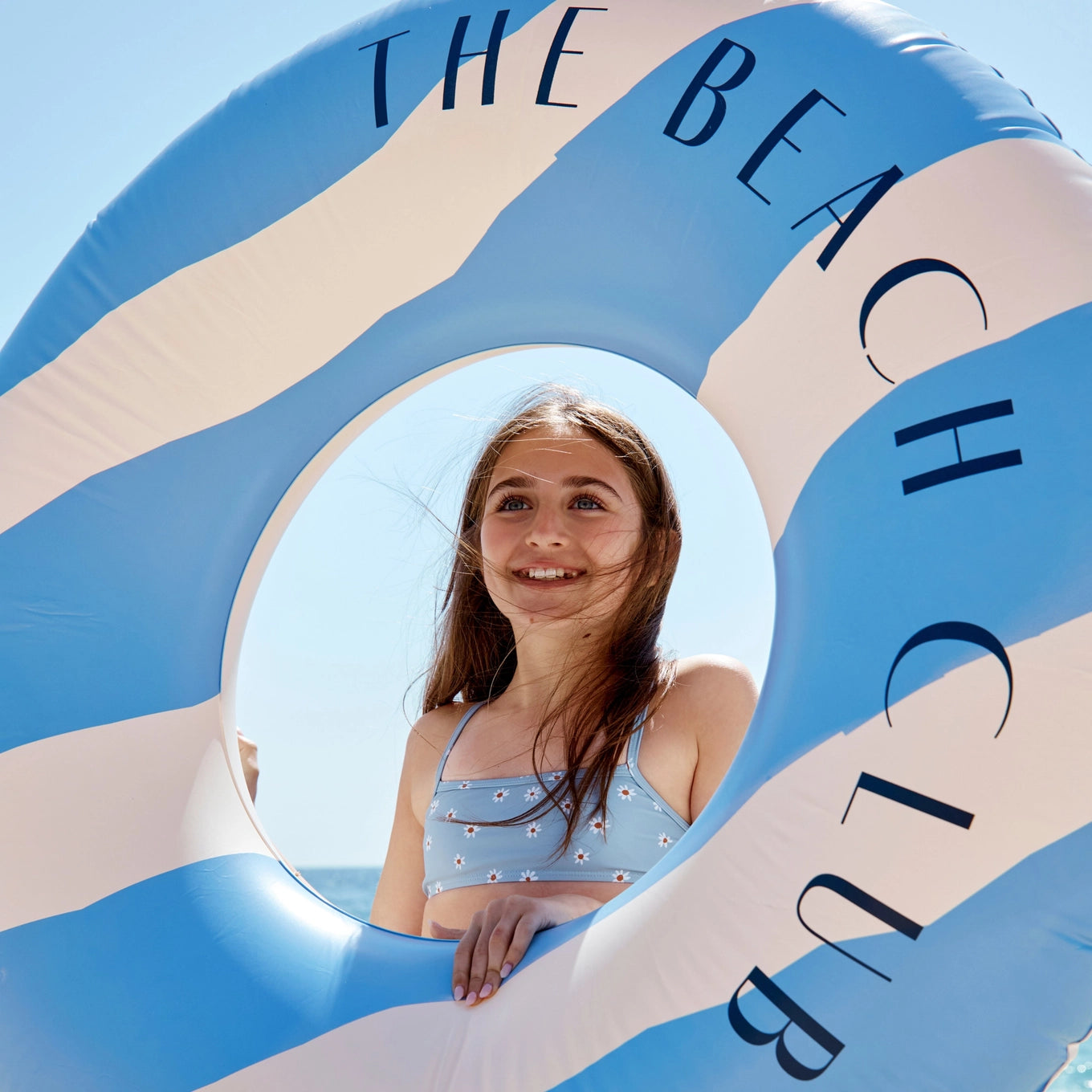 SCHWIMMRING BLUE & WHITE, 120 CM