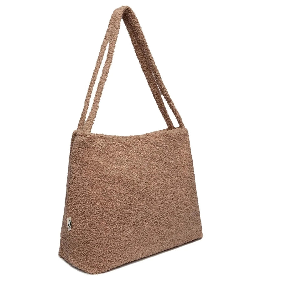 Jollein – Wickeltasche Shopper "Mom Bag Bouclé", Braun 24 x 43 cm