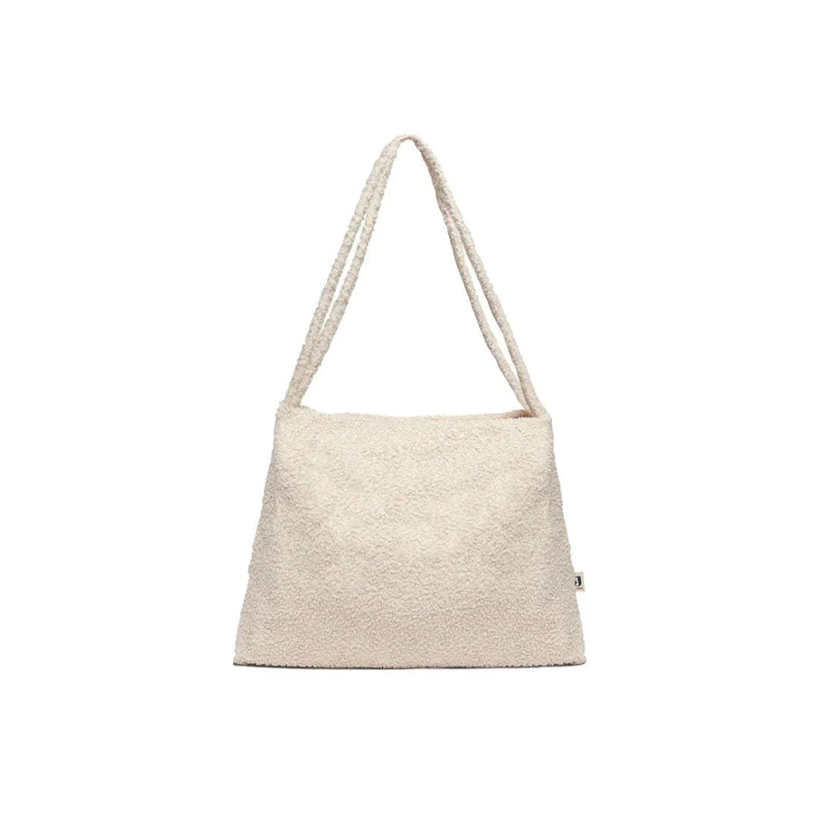 Jollein – Wickeltasche Shopper "Mom Bag Bouclé", Beige 24 x 43 cm