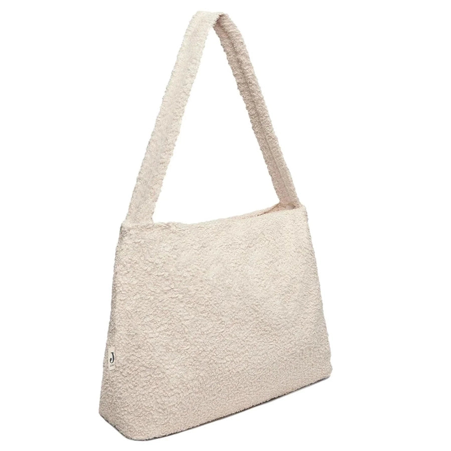 Jollein – Wickeltasche Shopper "Mom Bag Bouclé", Beige 24 x 43 cm