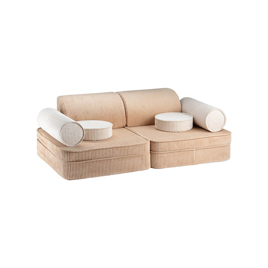 Wigiwama – Kinder Spielsofa Modular "Settee" Cord Beige 9-tlg.