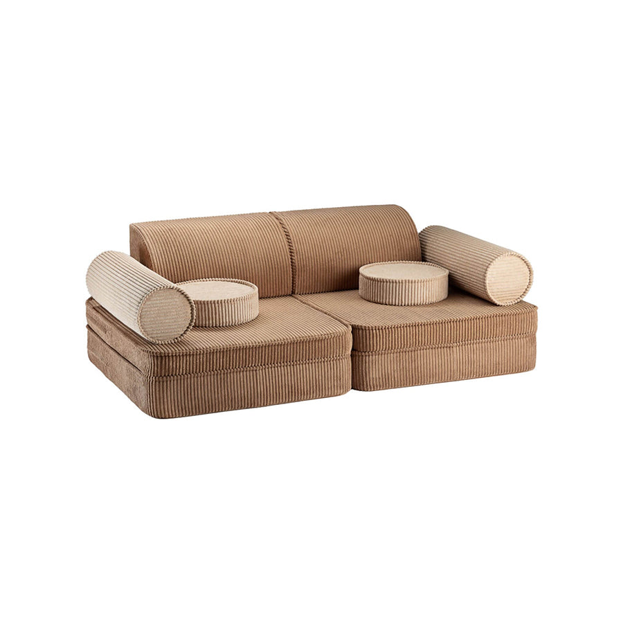 Wigiwama – Kinder Spielsofa Modular "Settee" Cord Toffee 9-tlg.