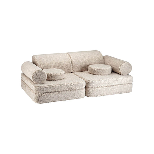 Wigiwama – Kinder Spielsofa Modular "Settee" Teddy Beige 9-tlg.