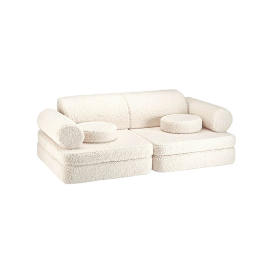Wigiwama – Kinder Spielsofa Modular "Settee" Teddy Creme 9-tlg.