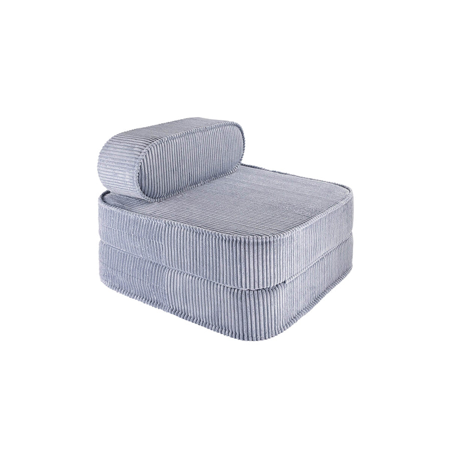 Wigiwama – Klappsessel & Spielmatratze Cord Blaugrau