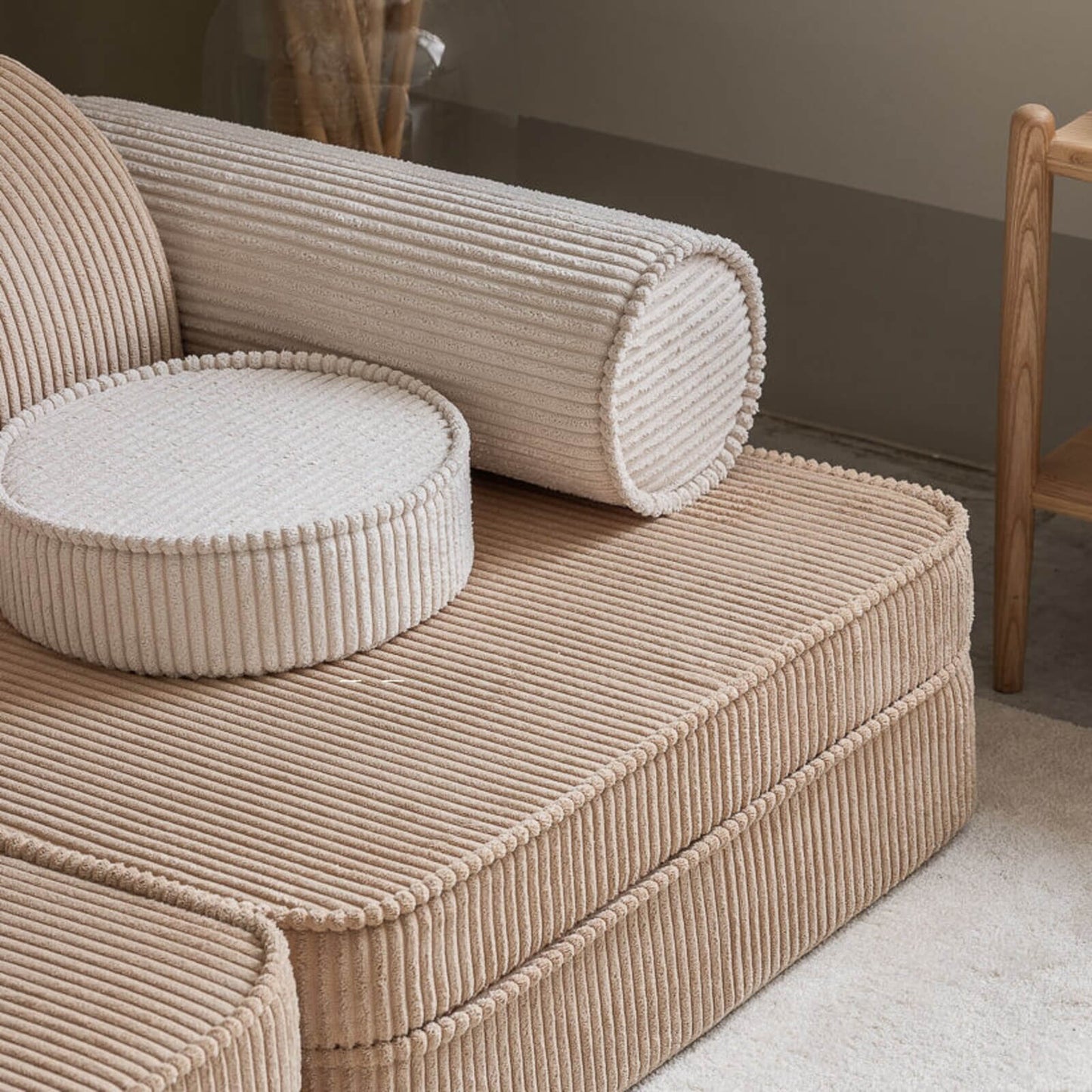 Wigiwama – Kinder Spielsofa Modular "Settee" Cord Beige 9-tlg.