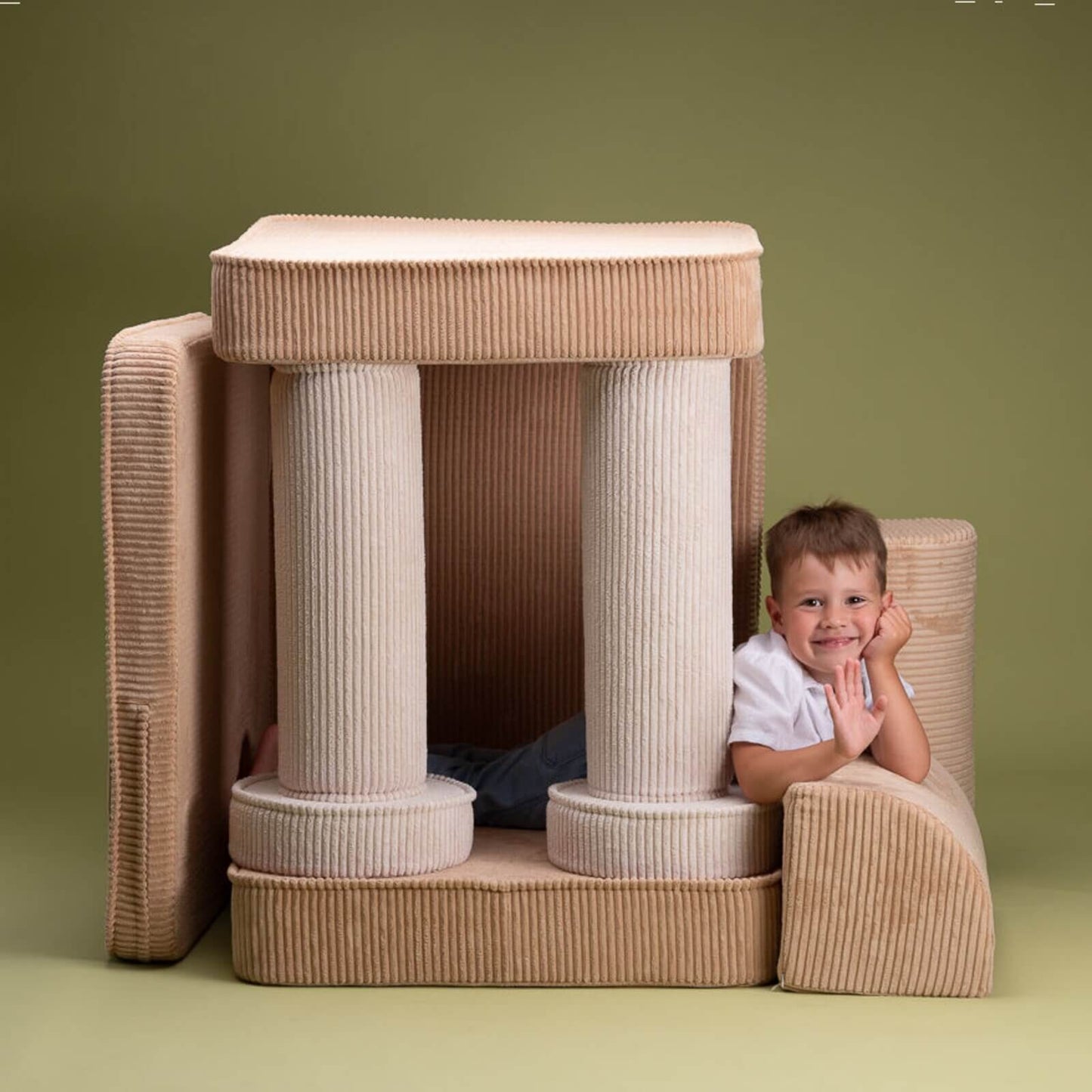 Wigiwama – Kinder Spielsofa Modular "Settee" Cord Beige 9-tlg.