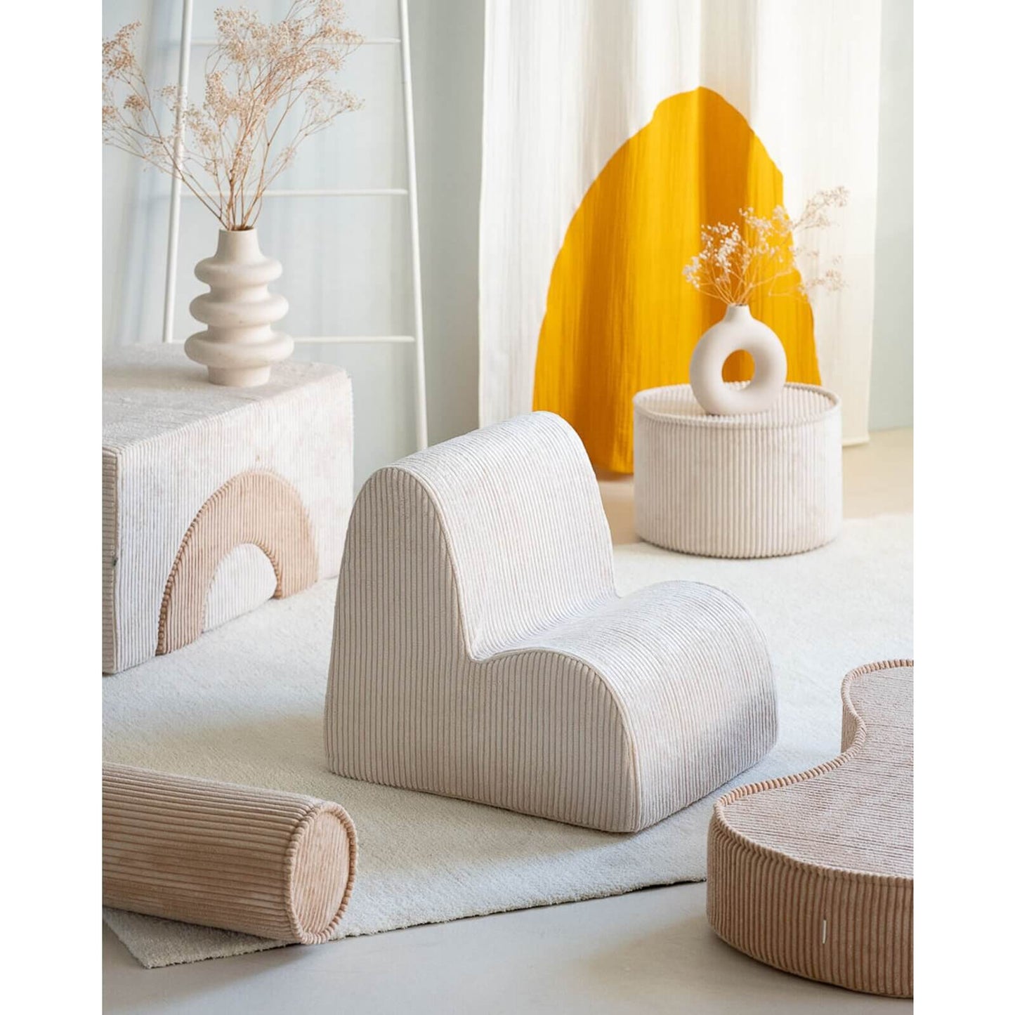 Wigiwama – Kinder Sessel "Wolke" Cord Creme 50x60cm