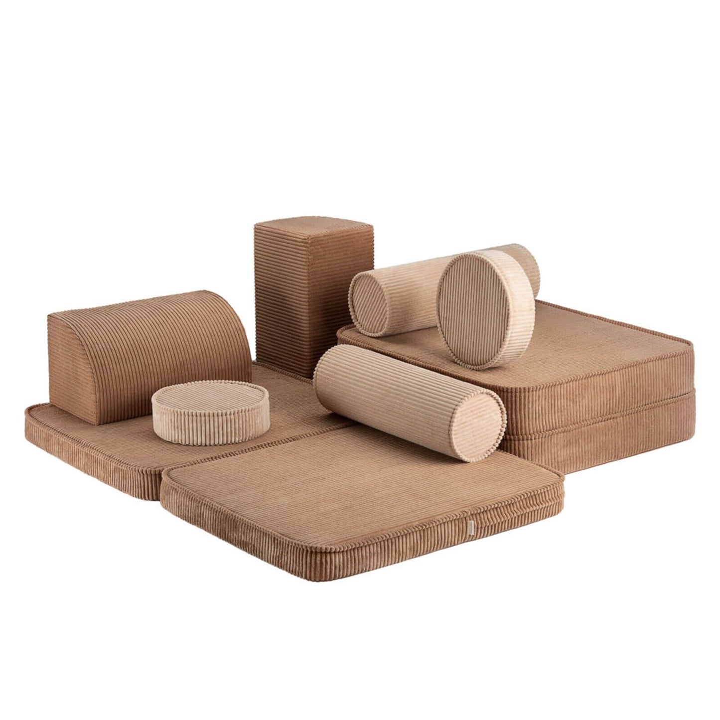 Wigiwama – Kinder Spielsofa Modular "Settee" Cord Toffee 9-tlg.