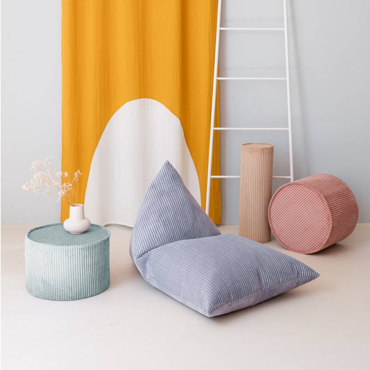 Wigiwama – Kinder Sitzsack Cord Blaugrau 110cm