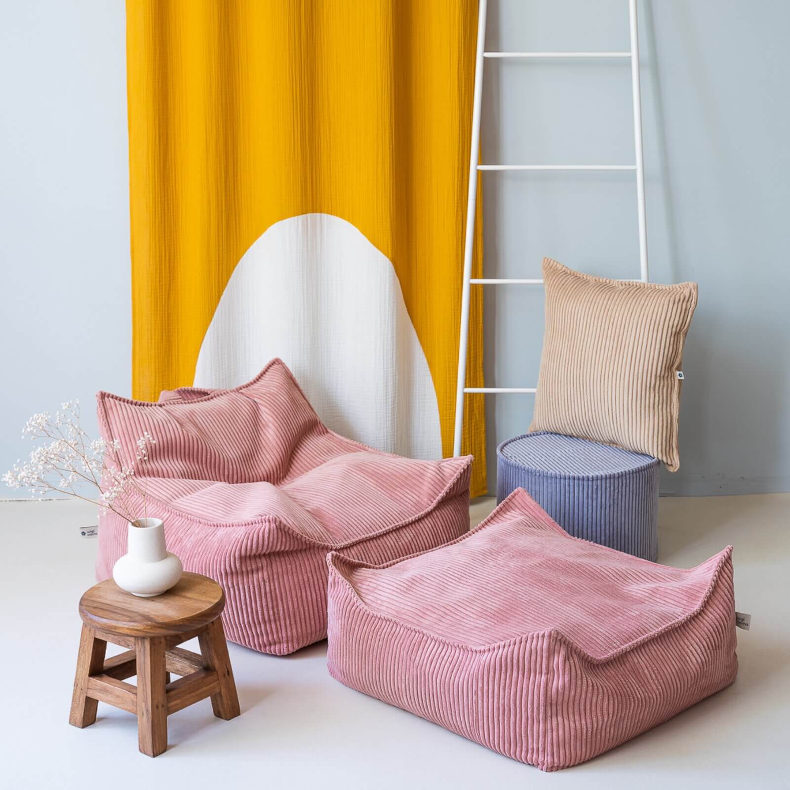 Wigiwama – Kissen Mit Cordbezug Beige 45x45cm