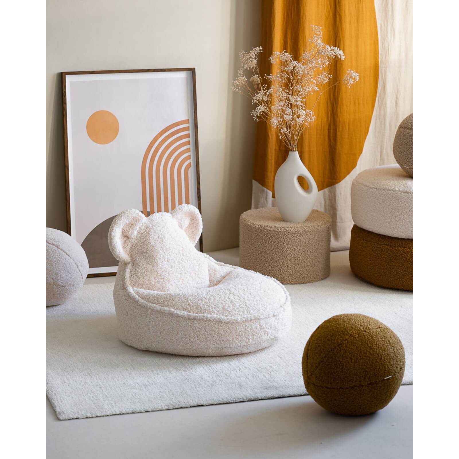 Wigiwama – Kinder Sitzsack "Bär" Teddy Creme