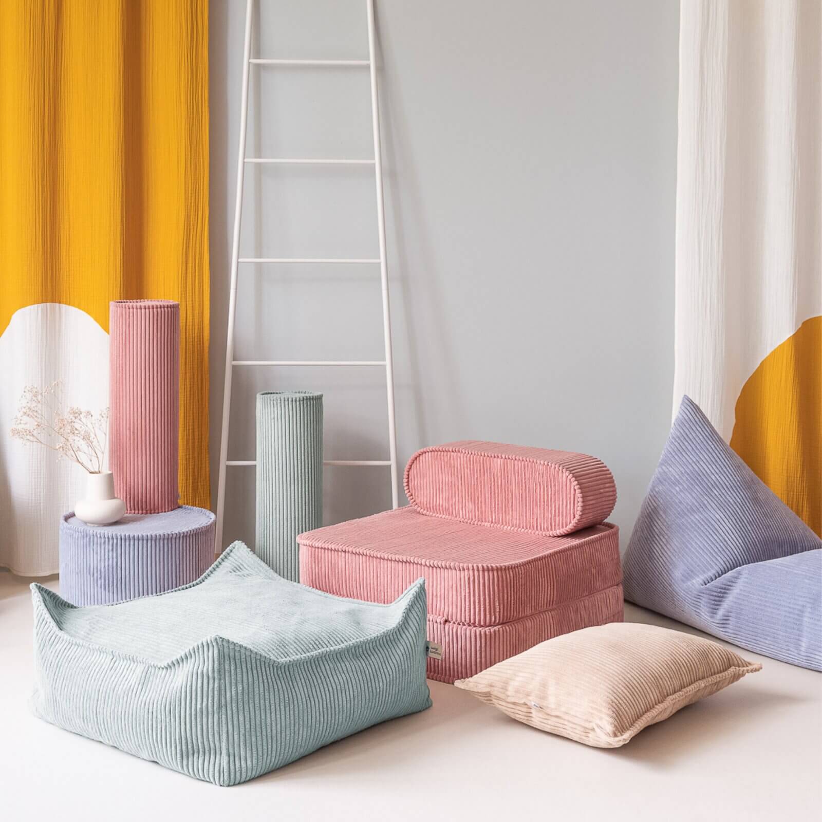 Wigiwama – Xl-Sitzkissen Cord Softmint 60x60cm