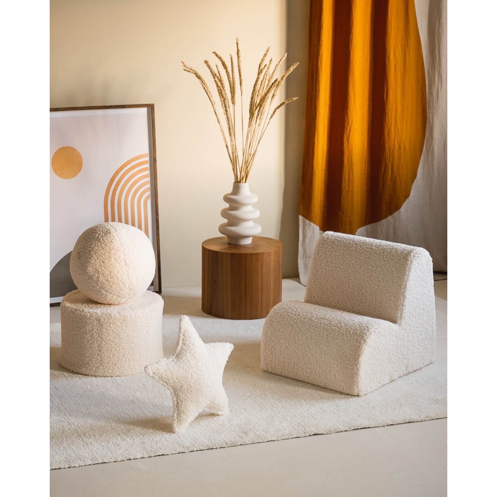 Wigiwama – Kinder Sessel "Wolke" Teddy Creme 50x60cm