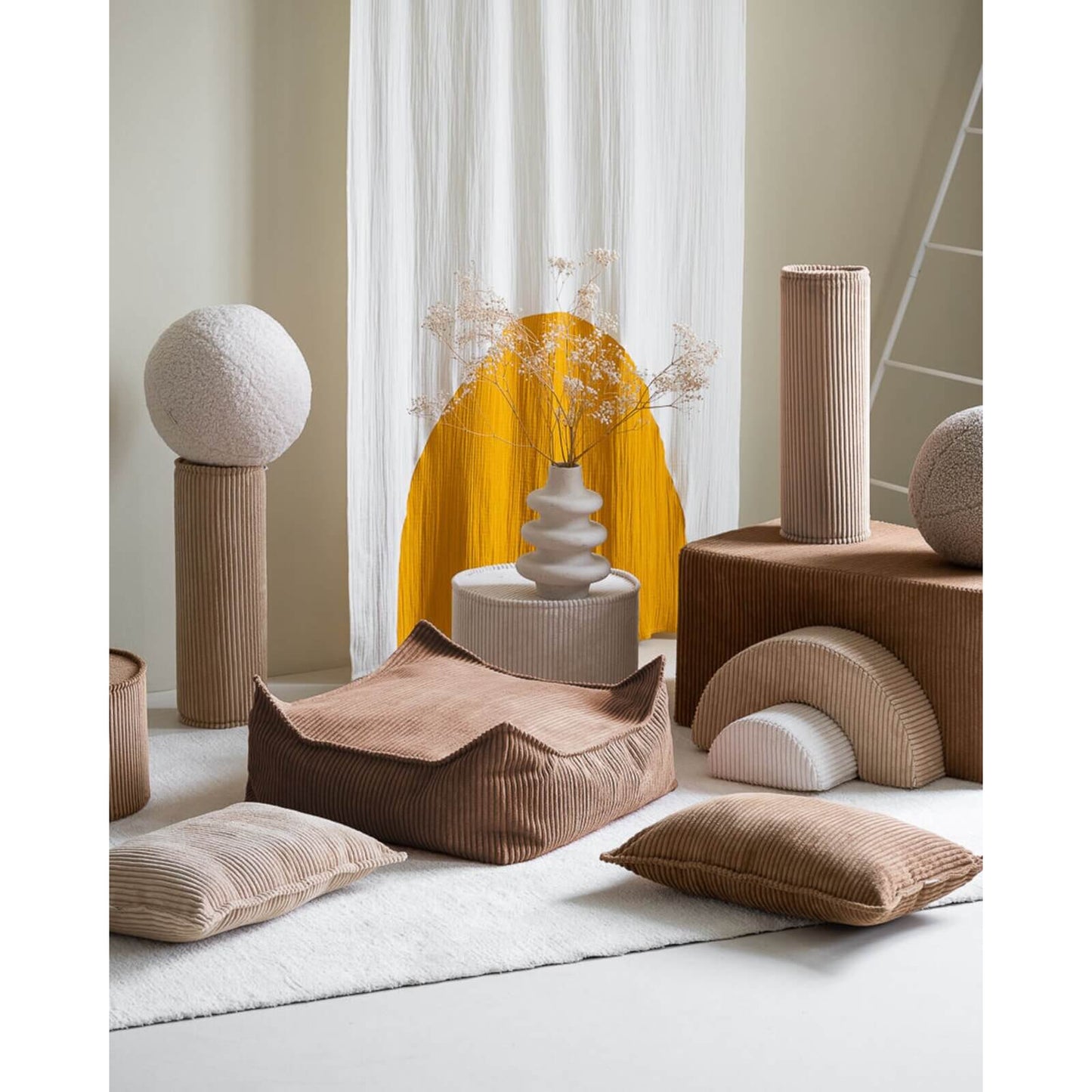 Wigiwama – Xl-Sitzkissen Cord Toffee 60x60cm