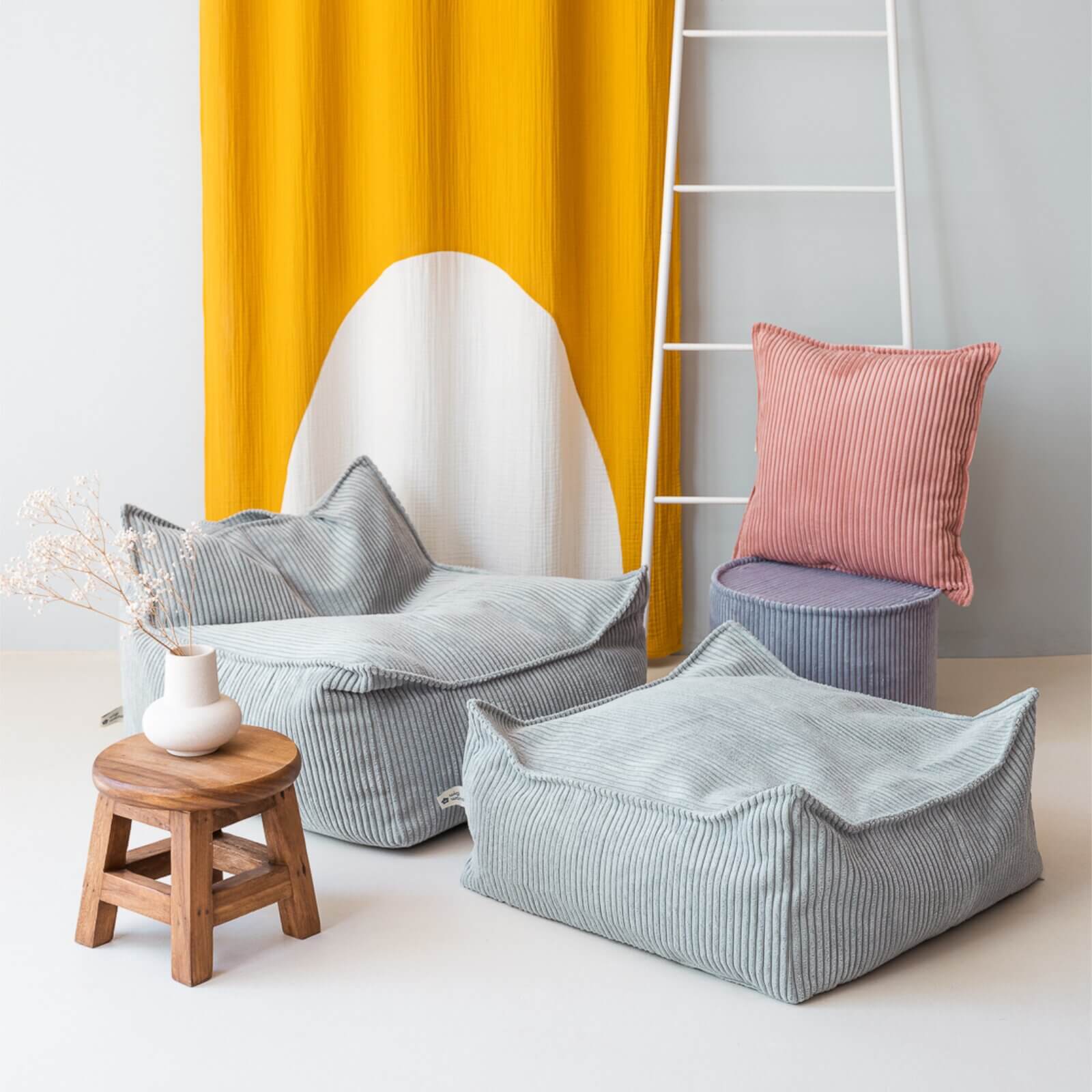 Wigiwama – Xl-Sitzkissen Cord Softmint 60x60cm