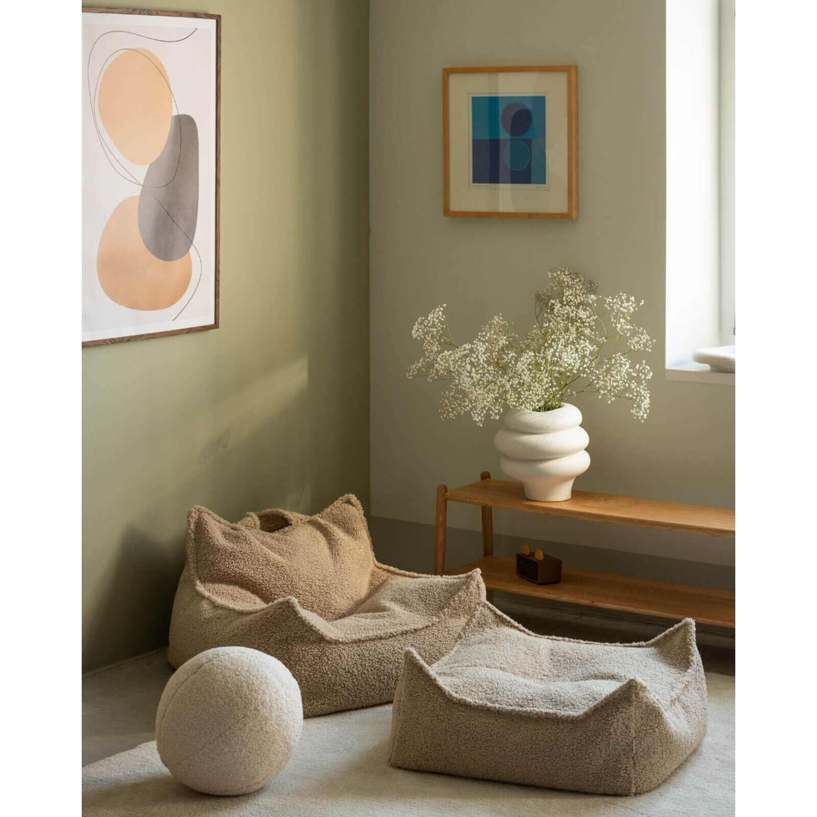 Wigiwama – Xl-Sitzkissen Teddy Beige 60x60cm