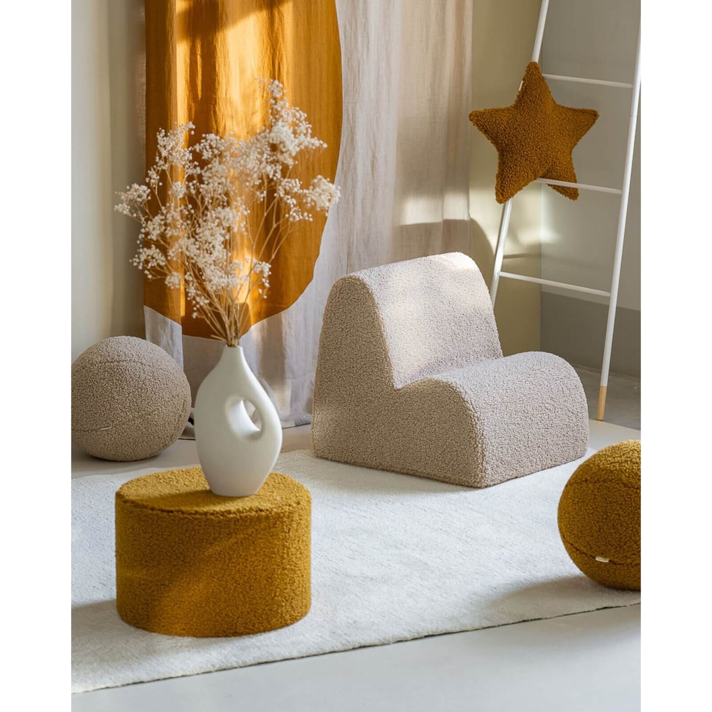 Wigiwama – Kinder Sessel "Wolke" Teddy Beige 50x60cm