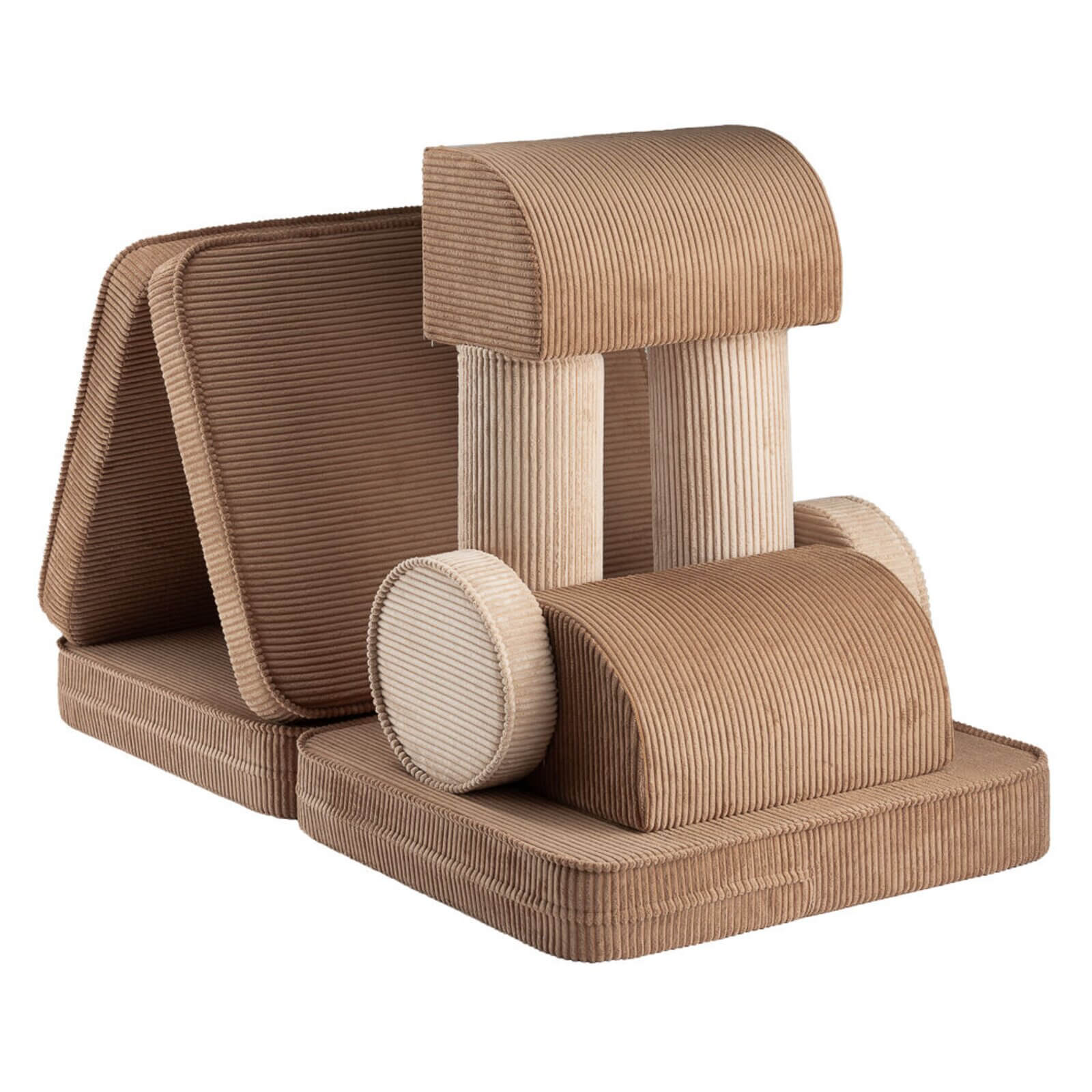 Wigiwama – Kinder Spielsofa Modular "Settee" Cord Toffee 9-tlg.