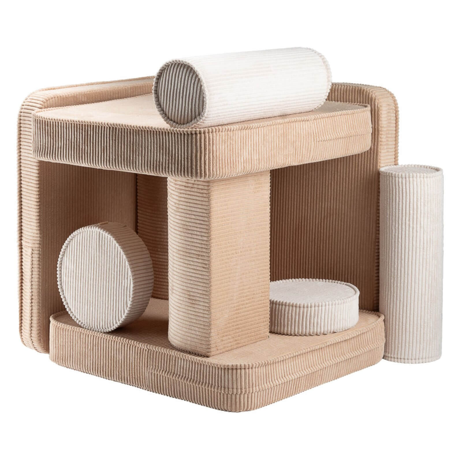 Wigiwama – Kinder Spielsofa Modular "Settee" Cord Beige 9-tlg.