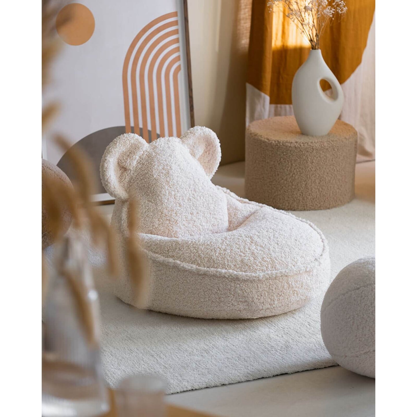 Wigiwama – Kinder Sitzsack "Bär" Teddy Creme