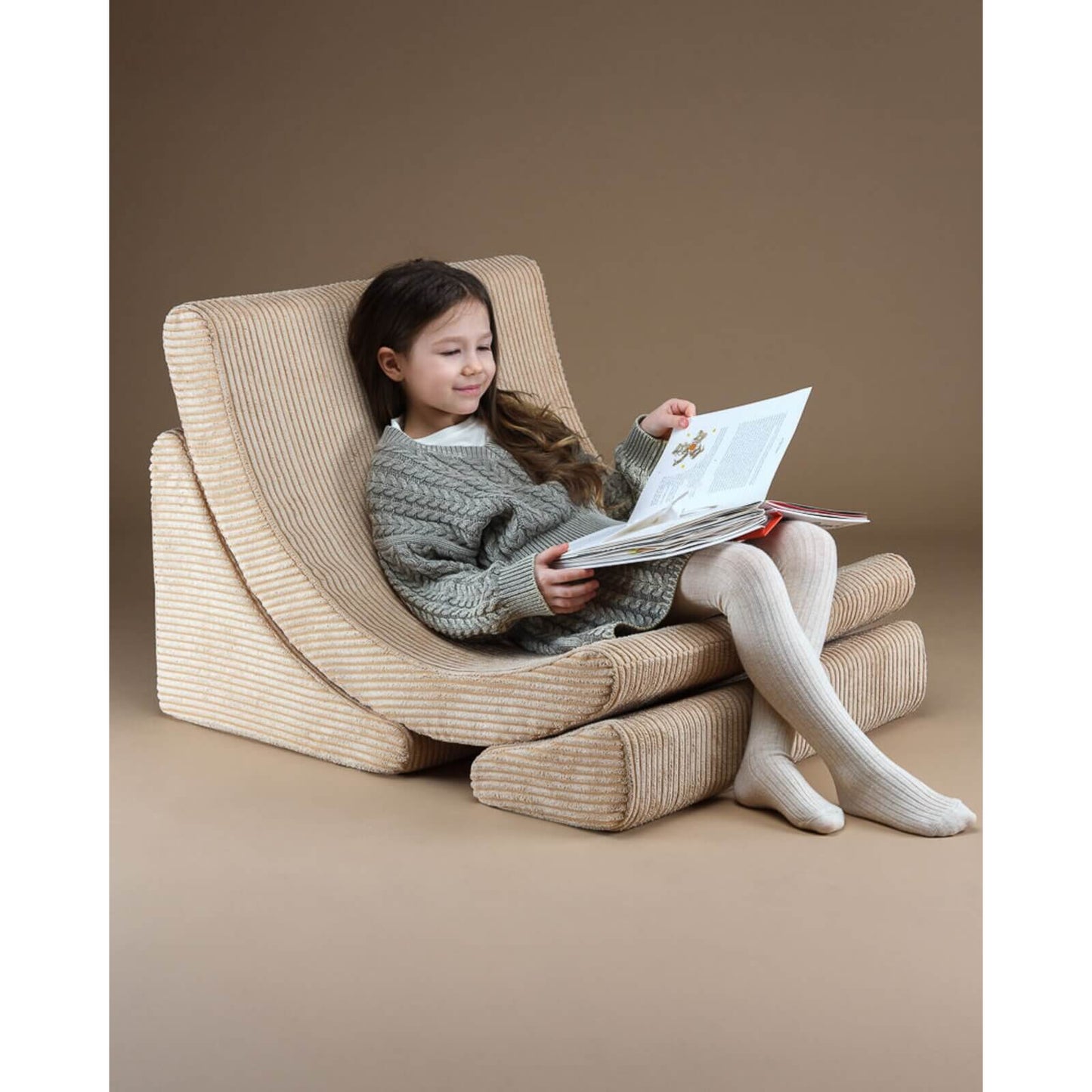 Wigiwama – Kinder Sessel "Moonchair" Cord Beige