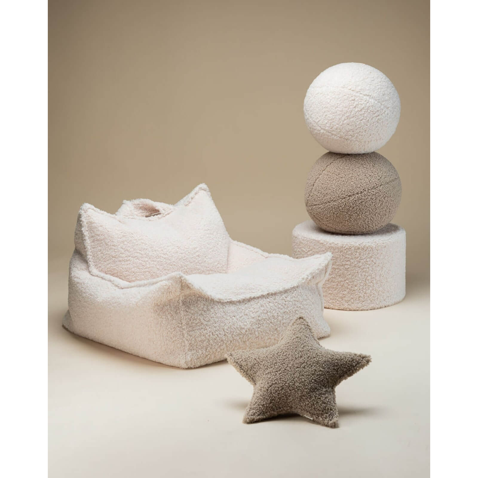 Wigiwama – Kinder Sessel/Sitzsack Teddy Creme 80cm