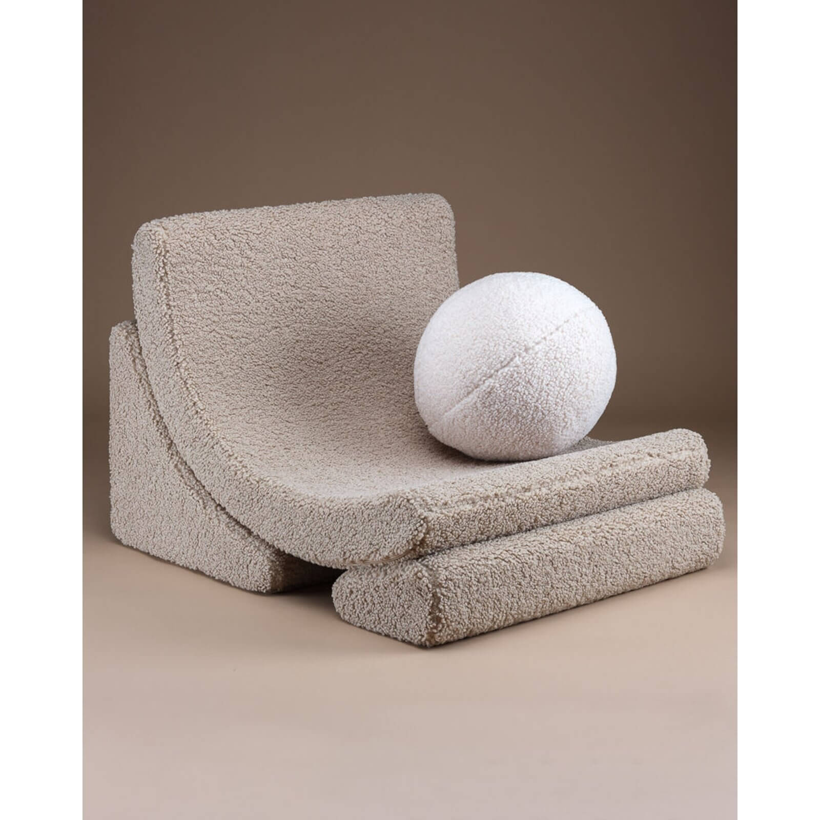 Wigiwama – Kinder Sessel "Moonchair" Teddy Beige