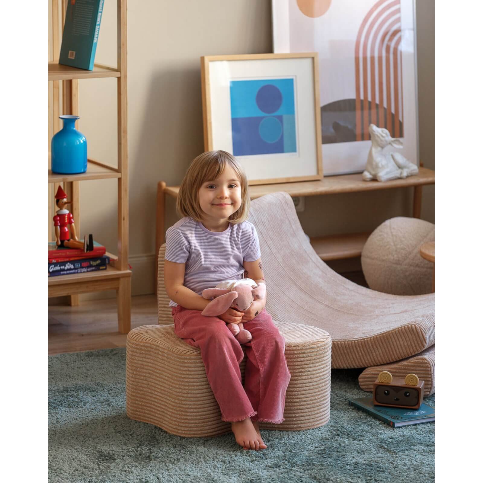 Wigiwama – Kinder Sitzpuff "Wolke" Cord Beige 39,5cm