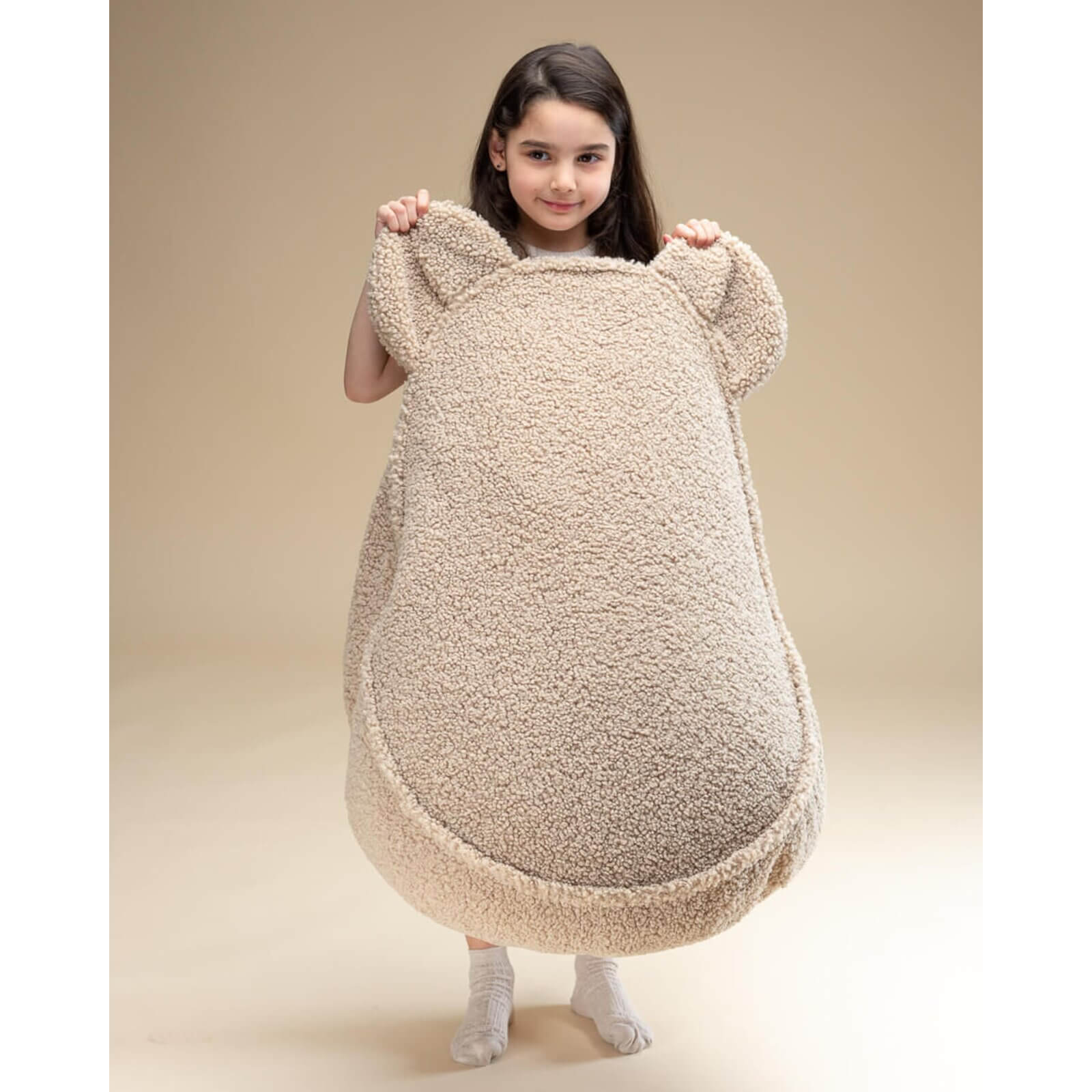 Wigiwama – Kinder Sitzsack "Bär" Teddy Beige