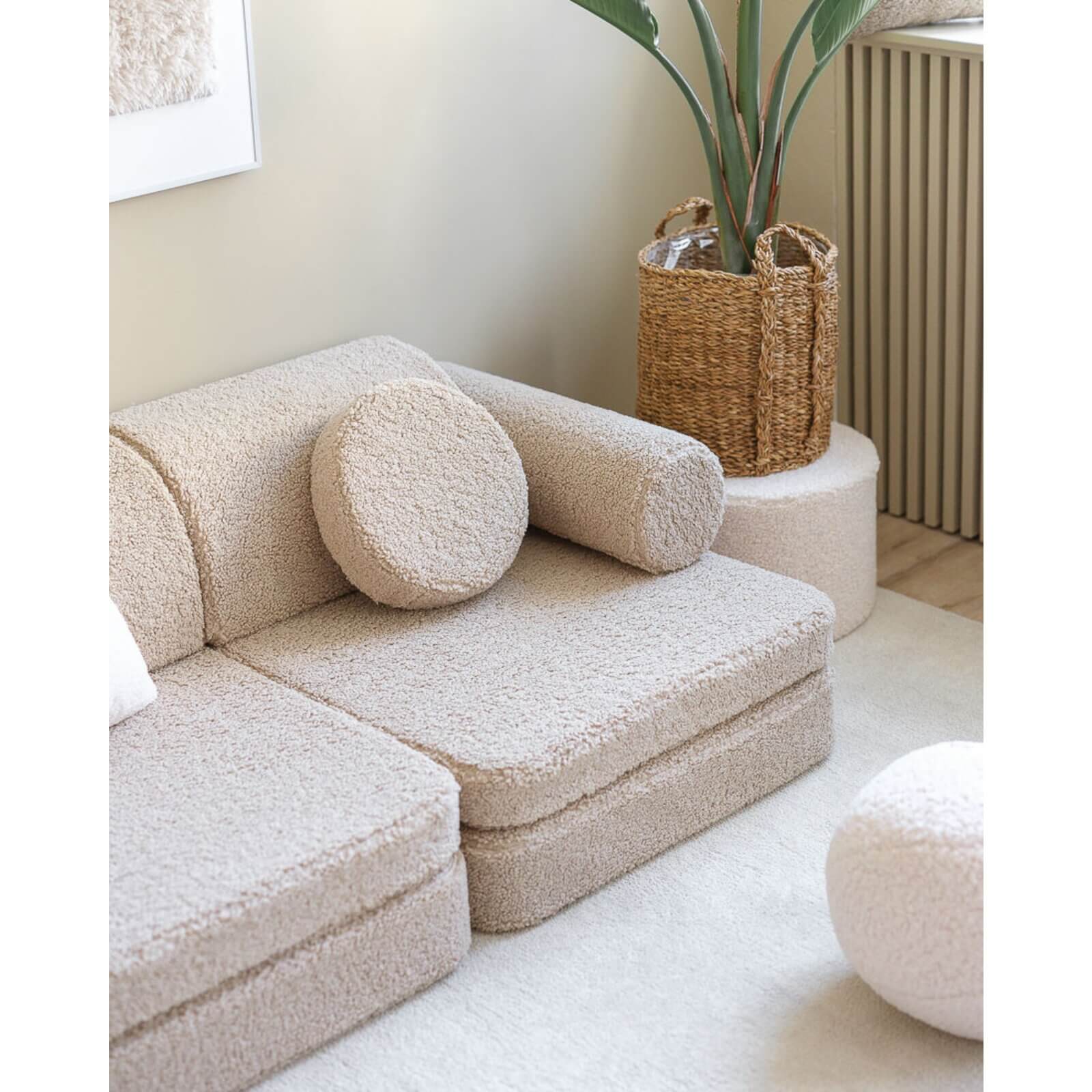 Wigiwama – Kinder Spielsofa Modular "Settee" Teddy Beige 9-tlg.