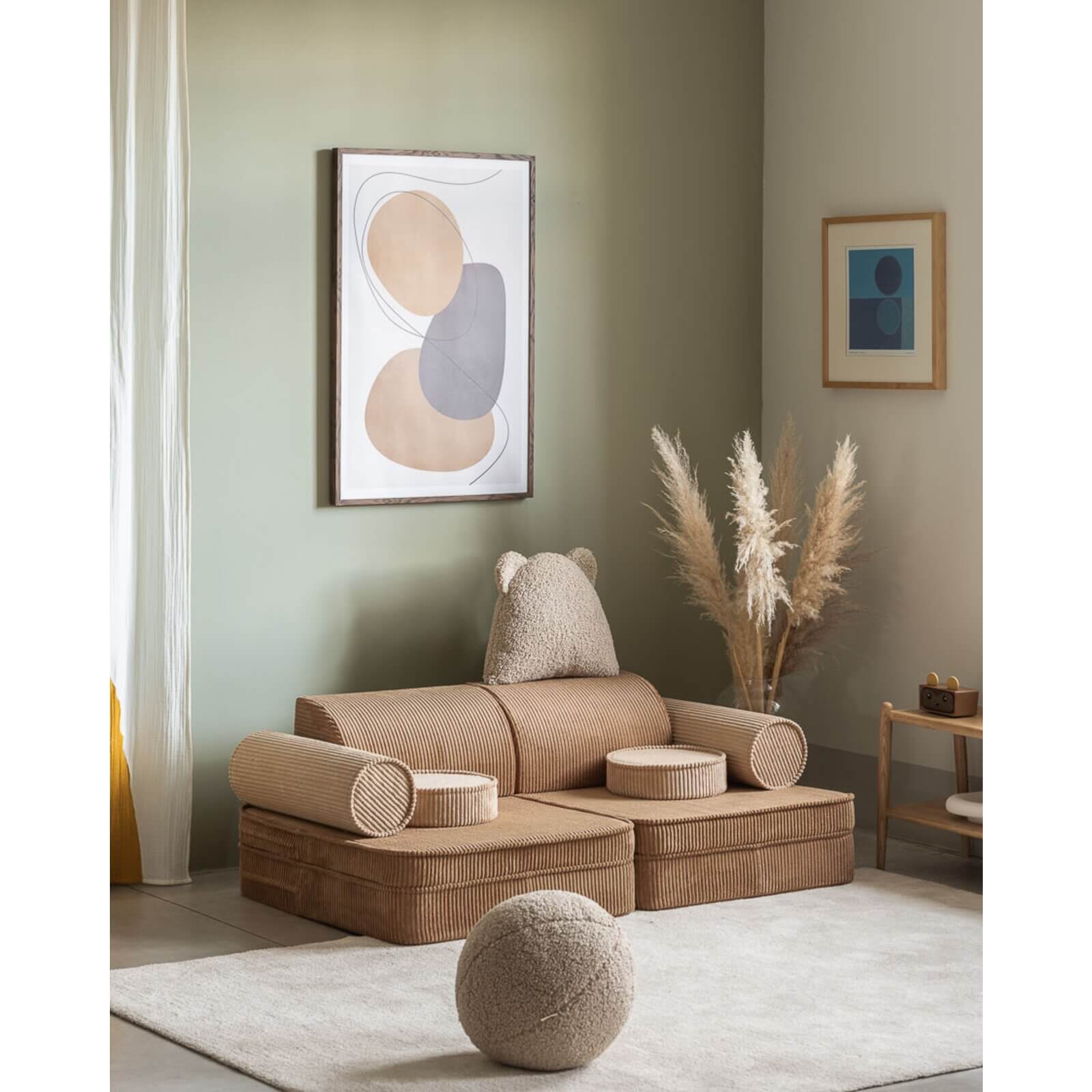 Wigiwama – Kinder Spielsofa Modular "Settee" Cord Toffee 9-tlg.