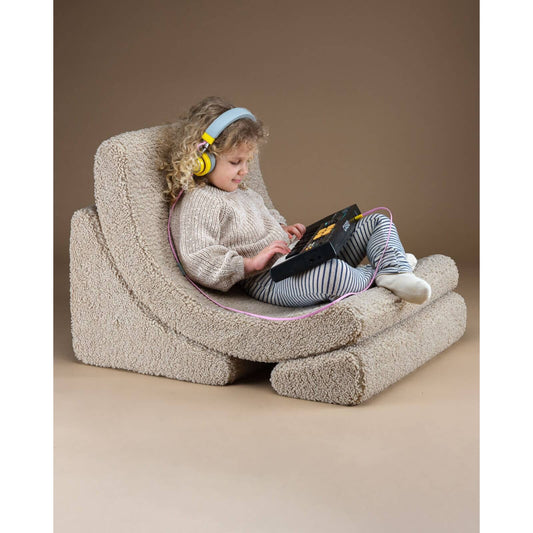 Wigiwama – Kinder Sessel "Moonchair" Teddy Beige