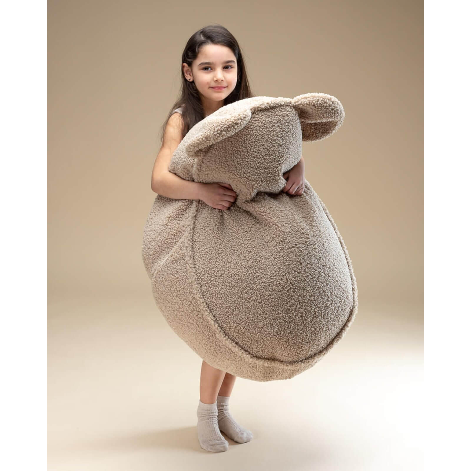Wigiwama – Kinder Sitzsack "Bär" Teddy Beige