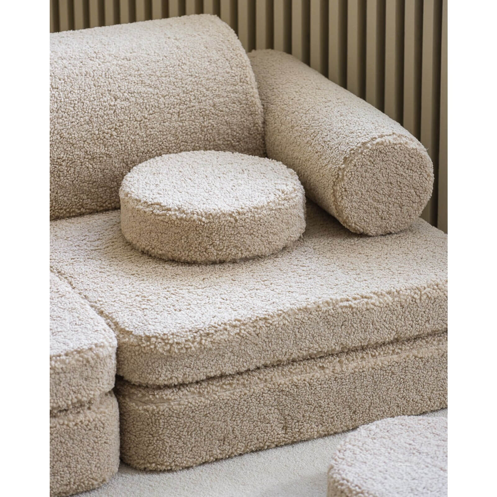 Wigiwama – Kinder Spielsofa Modular "Settee" Teddy Beige 9-tlg.