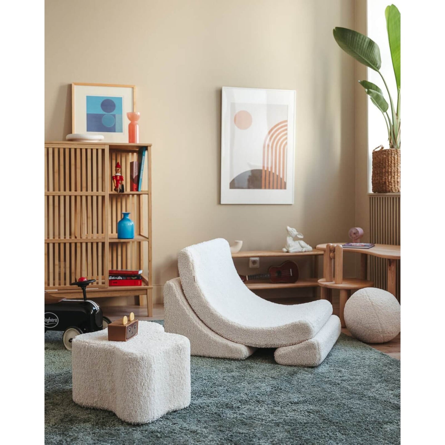 Wigiwama – Kinder Sitzpuff "Wolke" Teddy Creme 39,5cm