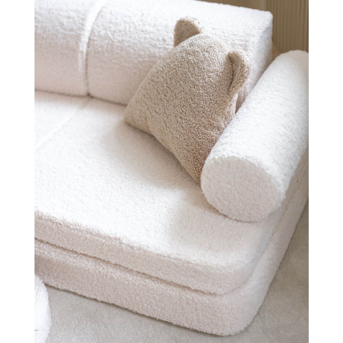 Wigiwama – Kinder Spielsofa Modular "Settee" Teddy Creme 9-tlg.