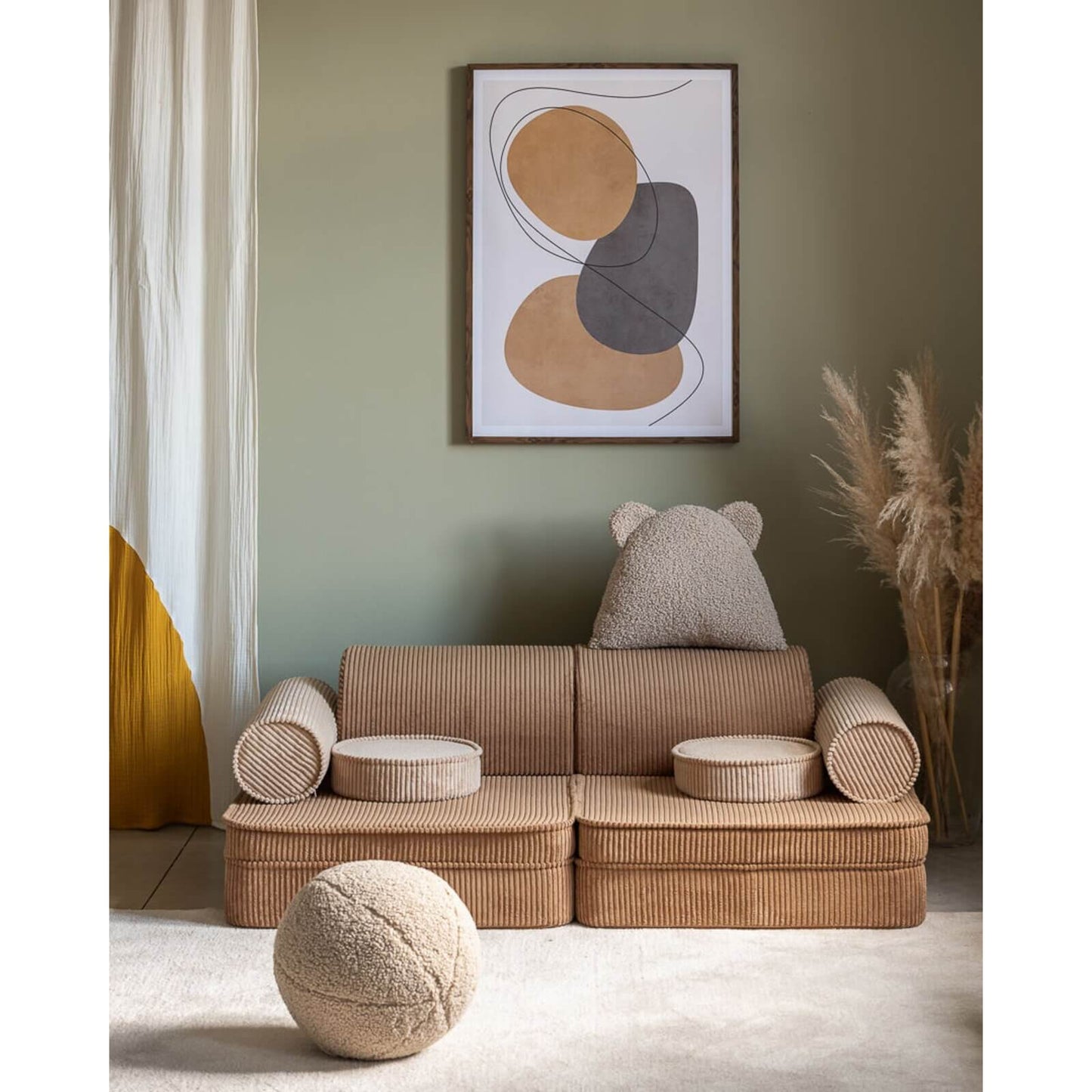 Wigiwama – Kinder Spielsofa Modular "Settee" Cord Toffee 9-tlg.