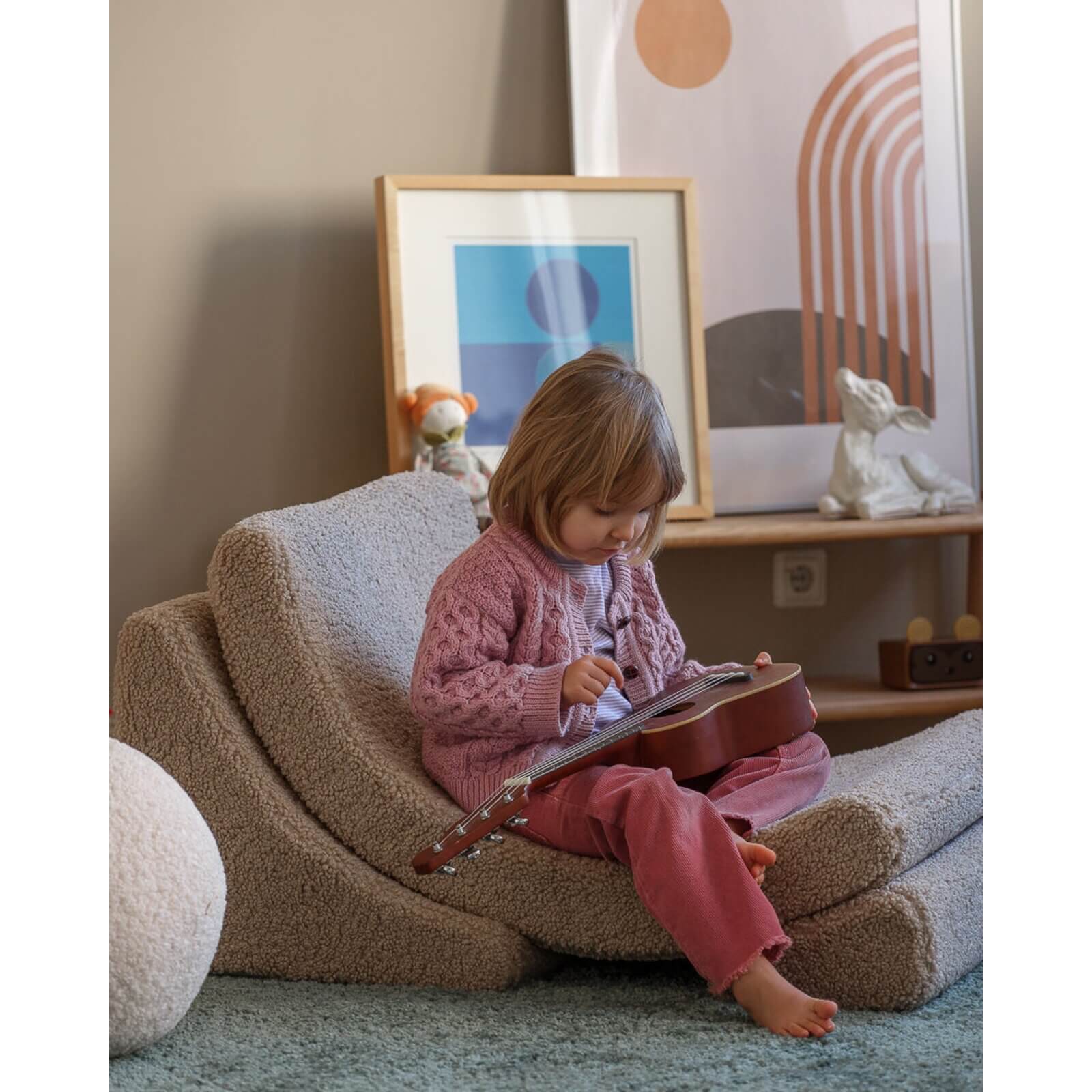 Wigiwama – Kinder Sessel "Moonchair" Teddy Beige