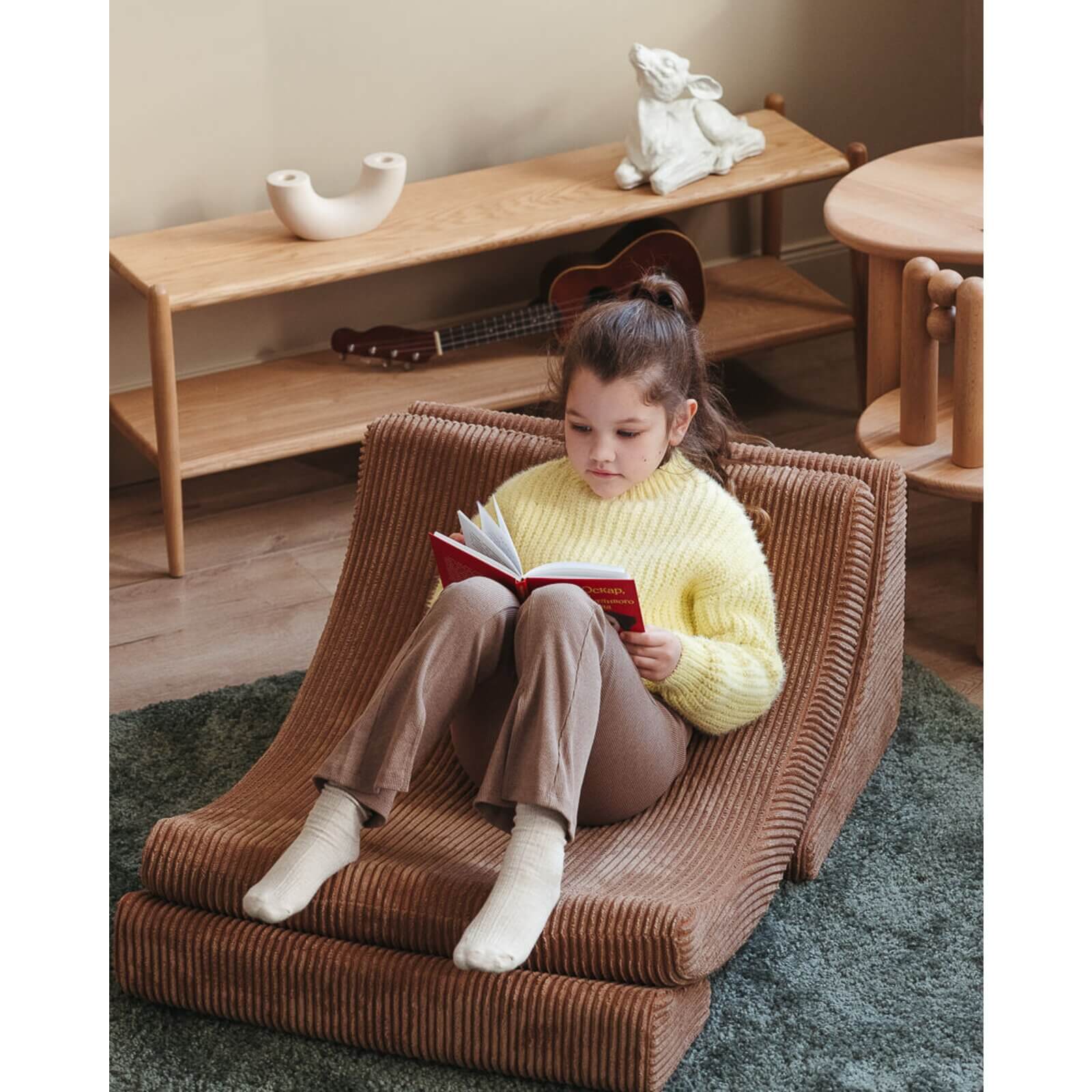 Wigiwama – Kinder Sessel "Moonchair" Cord Toffee