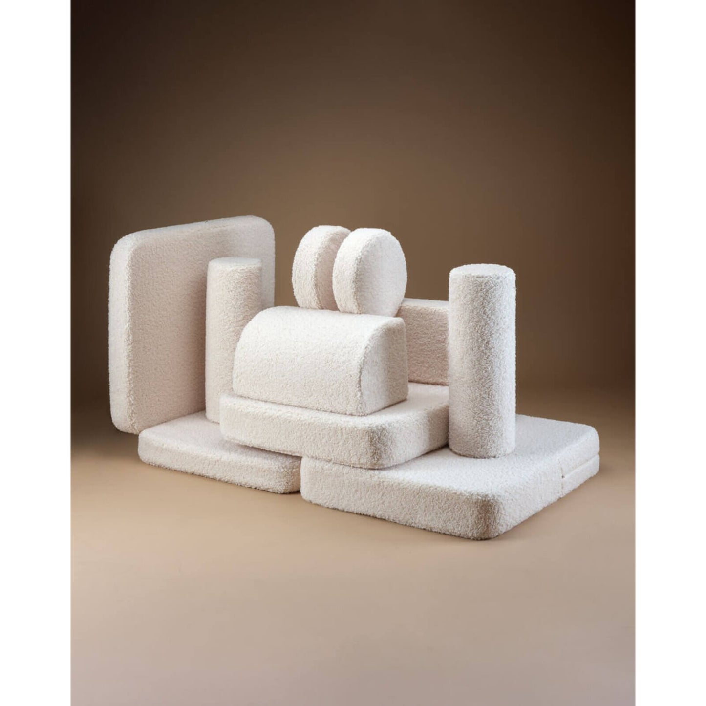 Wigiwama – Kinder Spielsofa Modular "Settee" Teddy Creme 9-tlg.
