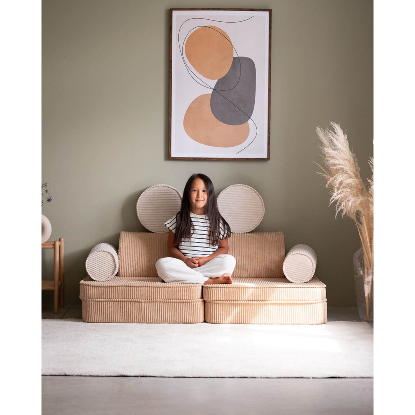 Wigiwama – Kinder Spielsofa Modular "Settee" Cord Beige 9-tlg.