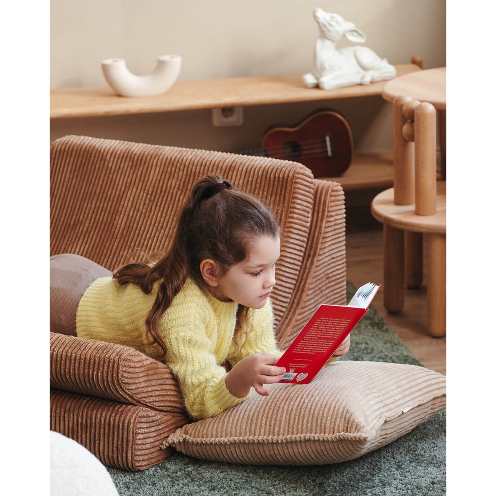 Wigiwama – Kinder Sessel "Moonchair" Cord Toffee