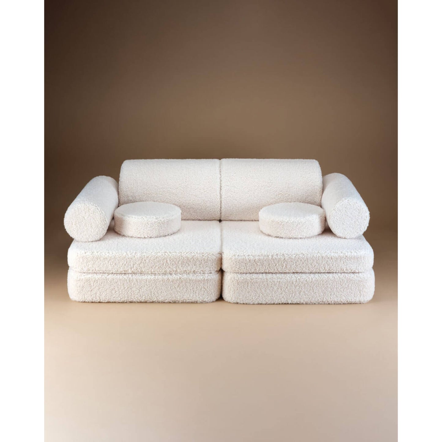 Wigiwama – Kinder Spielsofa Modular "Settee" Teddy Creme 9-tlg.
