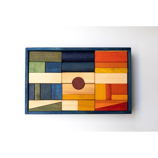 Wooden Story - Holzbauklötze Rainbow XL - 63 Teile mit Holzkasten