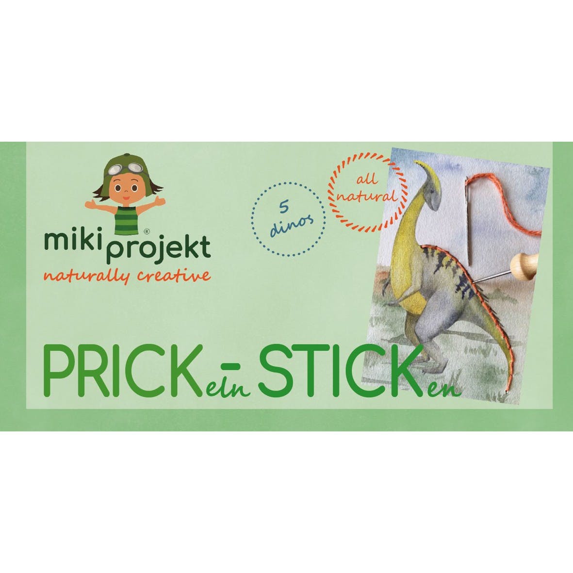 Mikiprojekt - Bastelset Prickeln & Sticken Dinos