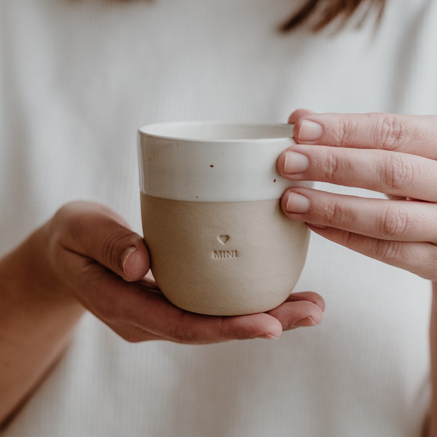 Eulenschnitt Becher Mini aus Steingut