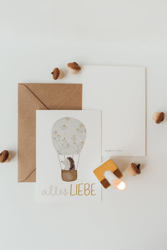 Hej Hanni Postkarte Geburtstag Heissluftballon