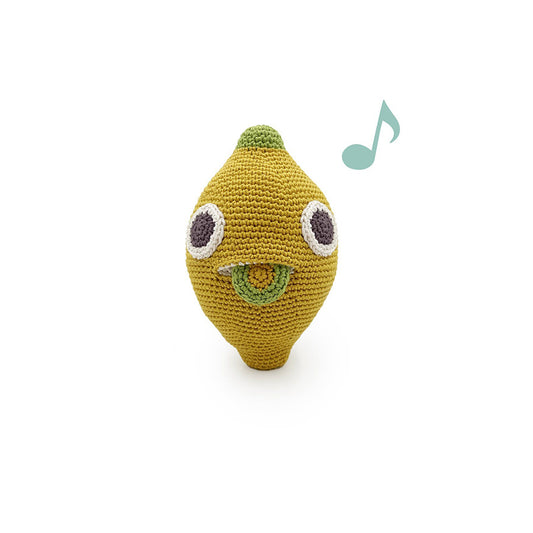 Myum The Veggy Toys - John Lemon gehäkelte Spieluhr aus Bio-Baumwolle